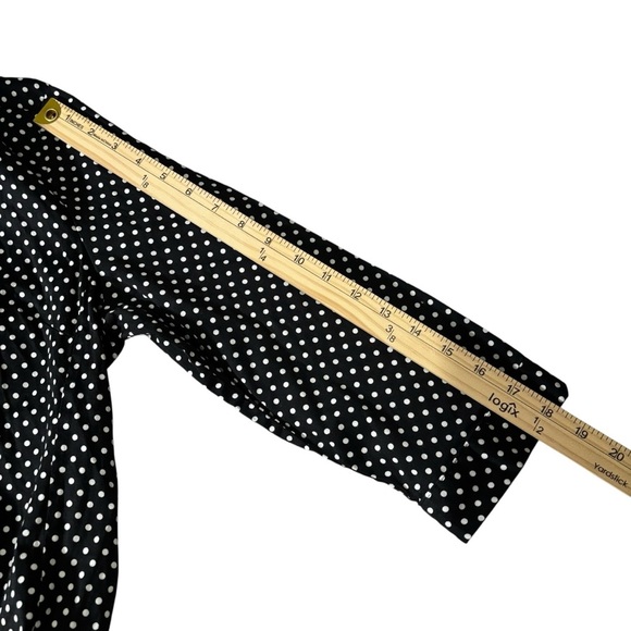 New York & Company Button Up Shirt Polka Dot Roll Tab Office Casual Size Large - Picture 16 of 16